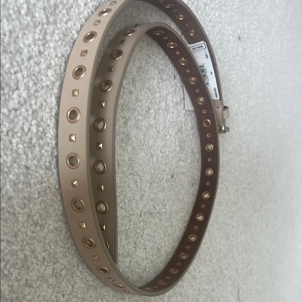Allsaints studded leather beige belt